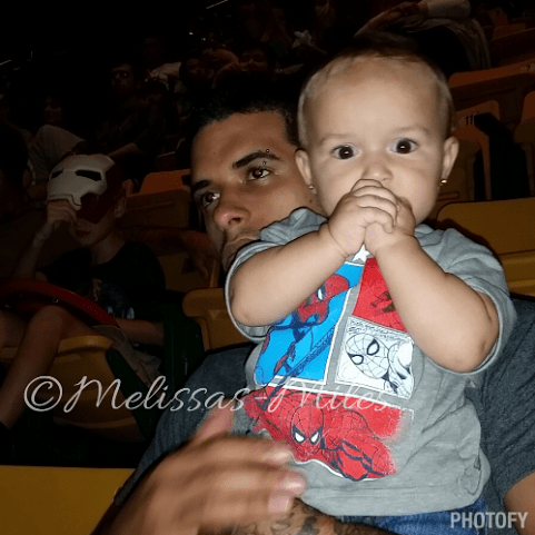 Elleanna is entranced into the show, along with daddy.